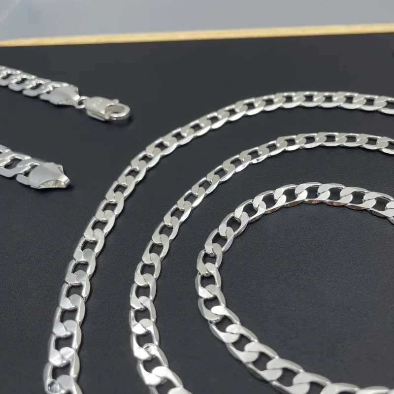 Collar de plata de ley 925 par - Cuban Link Chain 12Mm reseña y precio