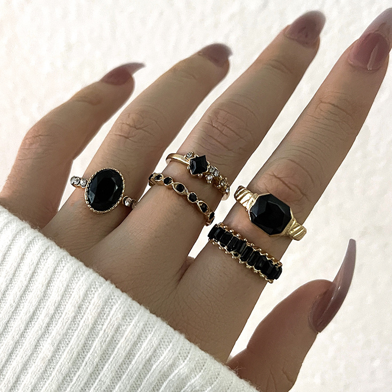 Conjunto de anillos de piedra  - Vintage Punk Knuckle Rings Set reseña y precio