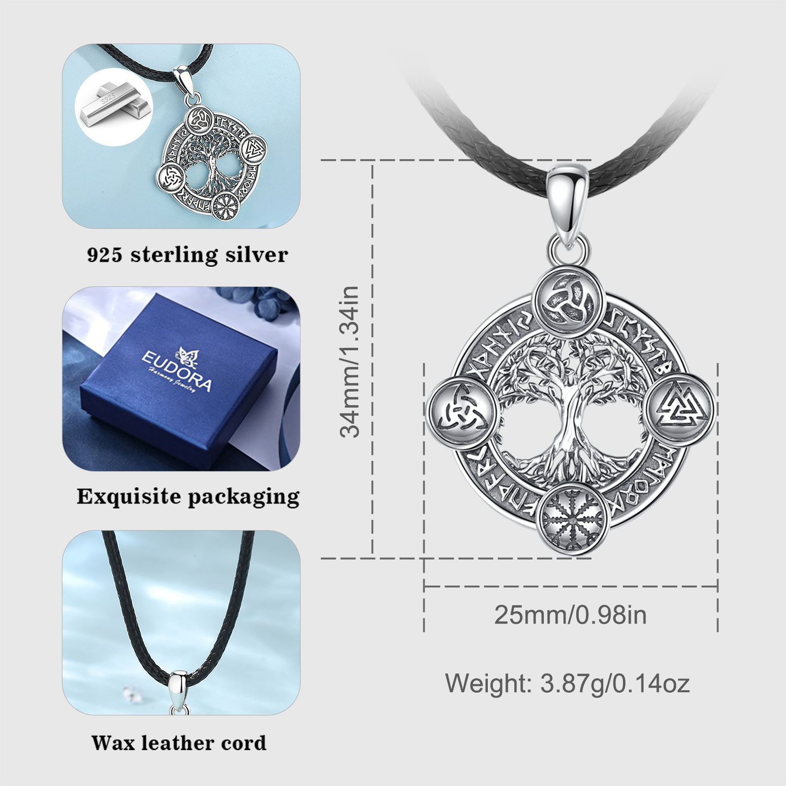 Eudora-collar de árbol de la v - 925 Sterling Silver Chain Necklace Men reseña y precio