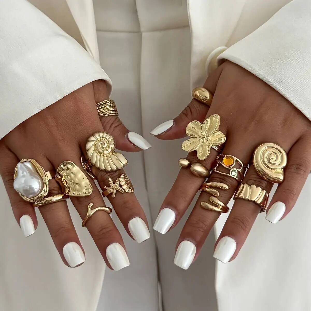 IngeSight.Z 14 unids/set Hip H - Vintage Punk Knuckle Rings Set reseña y precio