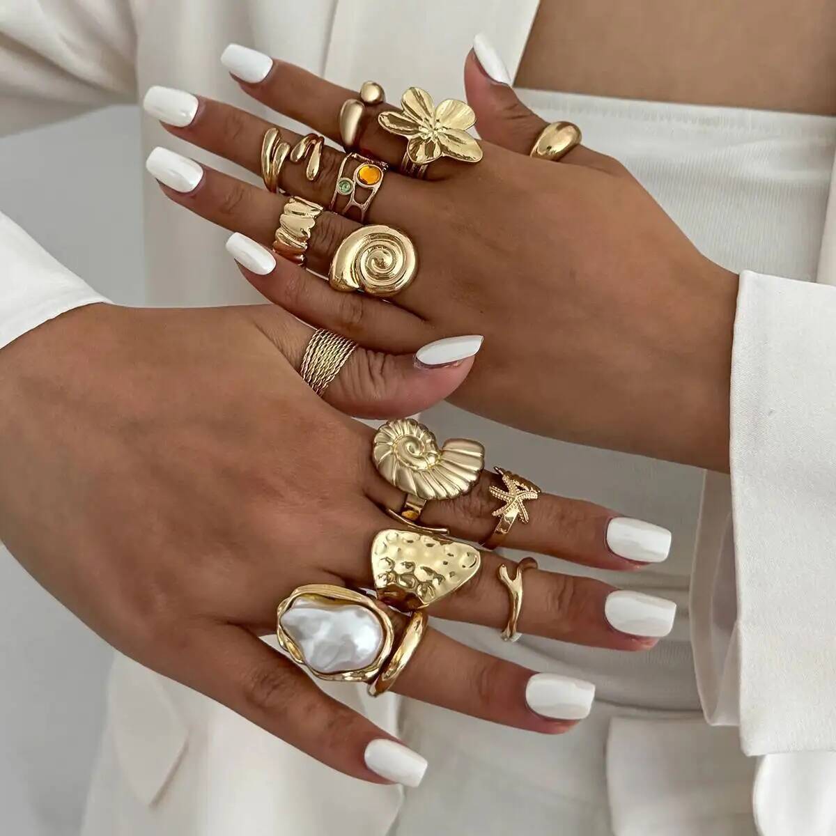 IngeSight.Z 14 unids/set Hip H - Vintage Punk Knuckle Rings Set reseña y precio