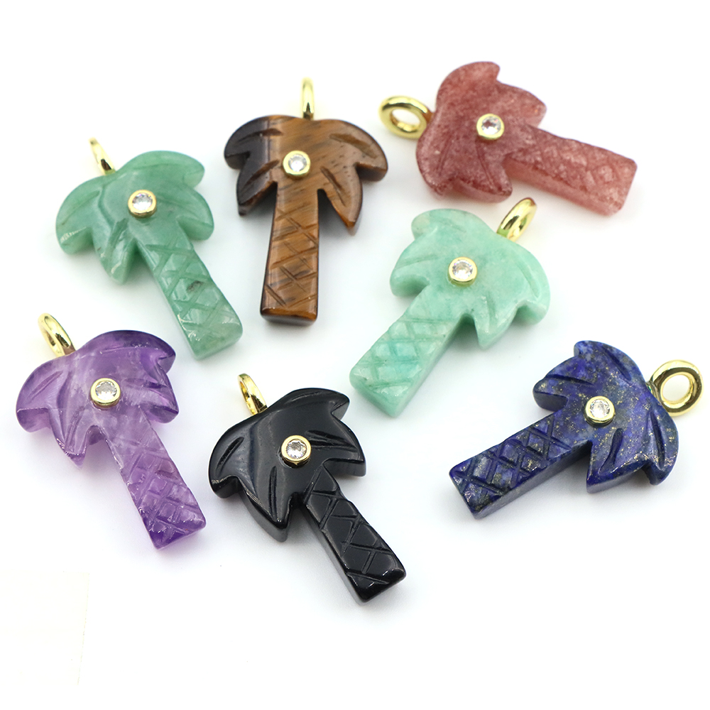 Colgante de Árbol de Coco de P - Crystal Pendant Necklace Natural Stone reseña y precio