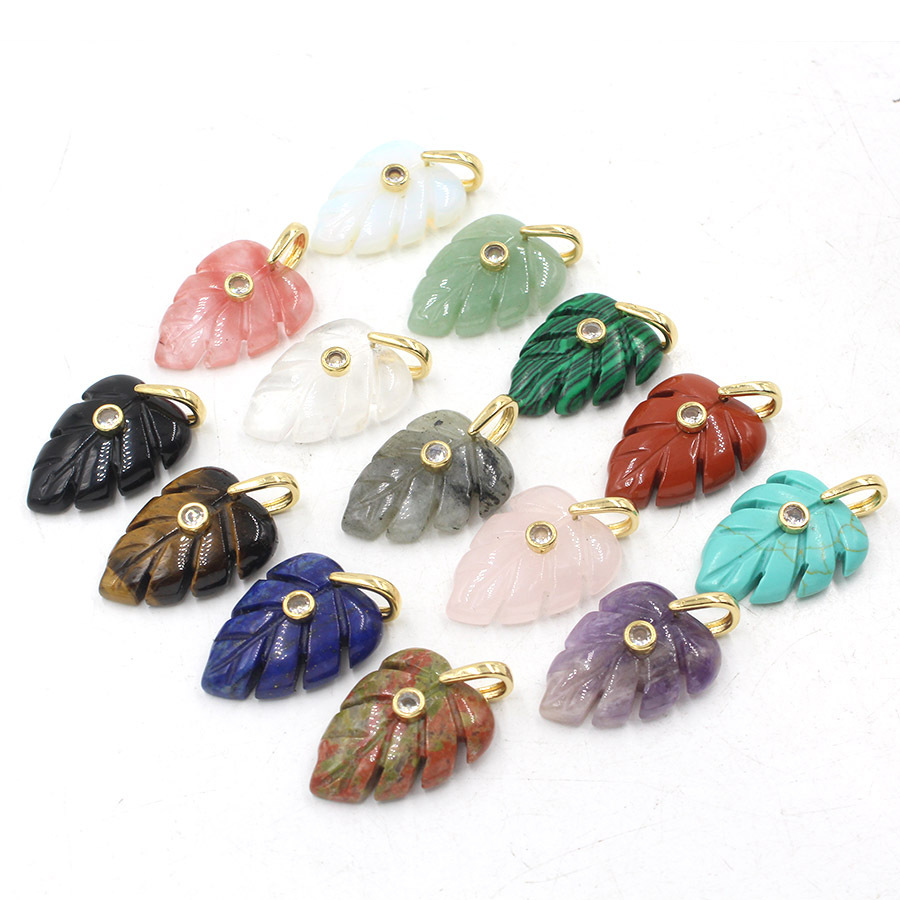 Colgante de Hoja de Cristal Na - Crystal Pendant Necklace Natural Stone reseña y precio